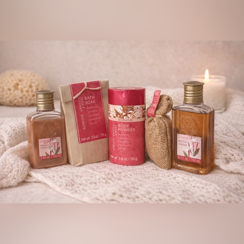 🌸 Jasmine Vanilla & Rose Bath & Body Gift Set | Spa Self-Care Bundle